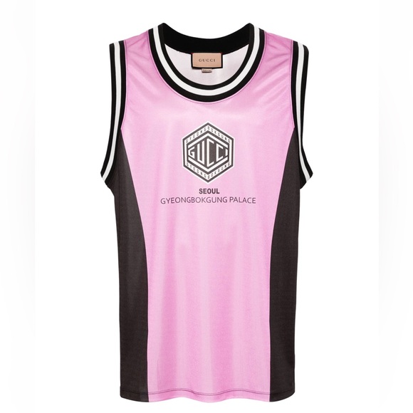 Gucci Pink and Black Logo basketball Tank NWT - Picture 1 of 7